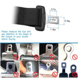 ZUN 2Pcs Car Seat Belt Extender 14.37in Buckle Tongue Webbing Extension Safety Belt 45083210
