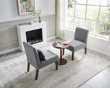 Fabric Accent Chair Set of 2 with Round Wood Table, Decorative Slipper Chair Vanity Chair for W142061922