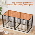 ZUN Dog Crate 63" Dog Kennel for Small Medium Dogs, Puppy Dog Playpen with Top, Pet Cage, Indoor, W1162P245312