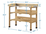 Outdoor Potting Bench Table with Storage Shelf,Natural Wood 23285297