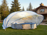 18-foot retractable pool cover, PVC film fiberglass rod pool fence, outdoor swimming pool 84206541