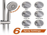 Brushed Nickel 6 Inch Rain Shower Head with Handheld Shower Head Bathroom Rain Shower System W121956007