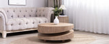 Modern Round Wood Coffee Table 31.3" Natural Finish Accent Table for Living Room W2729P270755