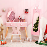 Kids Pink Vanity Set Princess Makeup Dressing Table And Chair Set With Jewelry Armoire 40469027