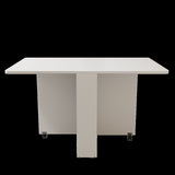 Fully unfolded 51.18 inches white foldable table, suitable for small family table or display table W1658P263948