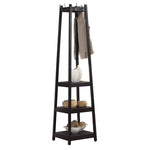 ZUN Vassen Coat Rack w/ 3-Tier Storage Shelves in Black Finish T2574P164223