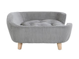 Elevated Dog Bed Frame for Small Dog, Corduroy Pet Couch Bed with Rubber Wood Legs and Supportive N779P179967G