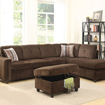 ZUN Chocolate Storage Upholstery Ottoman B062P189140