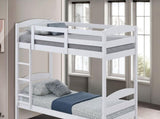Twin Over Twin Transitional Bunk Bed Arch Design White Finish B2741P346375