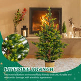 2 Pack 4 FT Dual Tone Artificial Christmas Tree with Pot Stand, Potted Xmas Pine Tree with 119 70224636