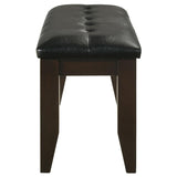 Cappuccino and Black Upholestered Dining Bench B062P153586