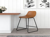 Scoop Counter Height Stool, Camel Faux Leather 22621671