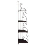 Cappuccino 4-shelf Corner Bookcase B062P145489