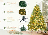 6FT Half Christmas Tree, 427 PVC Tips, 250 Warm White Lights with 8 Modes & Remote, US Plug 40446697