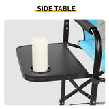 31" Tall Directors Chair with Footrest, 4Portable Bar Height Folding Camping Chair with Built-in Cup 61533762