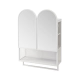 23.62" Modern Double-Arched Mirror Cabinet,2 Doors Medicine Cabinet, Metal Wall Cabinet with W757P314591