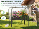 3-in-1 Metal Raised Garden Bed with Mini Greenhouse Cover, Elevated Planter Box - Black 46584296