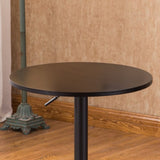 ZUN Belham Black Round Top Adjustable Height with Black Leg And Base Metal Bar Table T2574P165134