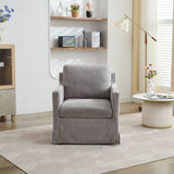 29.92'' Swivel Accent Chair, Upholstered Skirted Swivel Chair with Removable Back Cushion, 360 W1852P202089