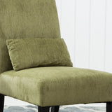 ZUN Pisano Contemporary Chenille Fabric Armless Accent Chair with Pillow, Green T2574P164500