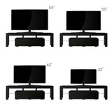 ZUN Modern Black TV Stand, 20 Colors LED TV Stand w/Remote Control Lights 95007523