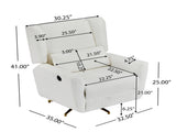 Power Recliner Chair Swivel,Boucle Upholstered 360&deg Swivel Recliner with gold 5 star base-Beige N771P298185M