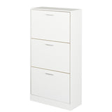 ZUN Shoe cabinet, with 3 upside down drawers, modern design, slender hidden shoe cabinet, can be placed W679P154754