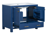 30" Blue Bathroom Vanity Single Sink, Combo Cabinet Undermount Sink, Bathroom Storage Cabinet WF324043AAC