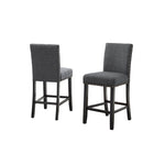 ZUN Biony Gray Fabric Counter Height Stools with Nailhead Trim, Set of 2 T2574P181628