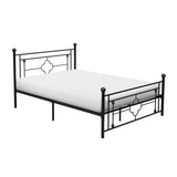 1pc Full Platform Bed Black Finish Metal Frame Ball Finials Modern Traditional Look B011P207843