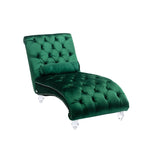 COOMORE Velvet Chaise Lounge Indoor,Button-Tufted Upholstered Chaise Lounge Chair with Pillow for W39538677