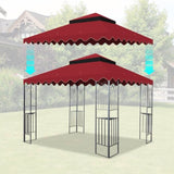 10x10 Ft Outdoor Patio Gazebo Replacement Canopy,Double Tiered Gazebo Tent Roof Top Cover Only wavy W419P198352