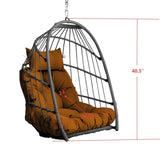 Outdoor garden rattan egg swing chair hanging chair PE hanging chair brown W2500P309626