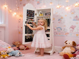 White, heart-patterned, MDF spray-painted, 1-door, 1-shelf children's 41269529