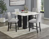 Transitional Fabric Upholstered Counter-Height Dining Chair 2pc Set Black Grey B011P287484