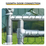 6.5x9.8x6.5ft Large Metal Chicken Coop with Run, Walk-in Poultry Cage with Waterproof Cover & Arc 06011694