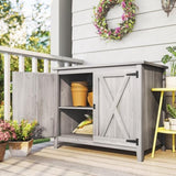 Outsunny Wooden Outdoor Storage Cabinet 61078974