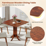 Walnut Square Dining Table with Pedestal Base and Rubber Wood Frame 43547531