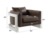 Betla Espresso Top Grain Leather & Aluminum Accent Chair B2726P457630