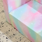 All-Sponge Kids Foldable Sofa Bed Single Chaise Lounge Spray-Print Slant Peach Fabric 01140214