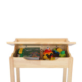 Flip Top Kids Table and Chair Set, Wood Activity Table Set with Storage Space for Arts Crafts, 58293120