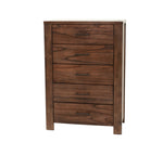 ZUN Oak Finish 1pc Chest Of Drawers Wooden Texture 5x Drawers Storage Bedroom Furniture B011P244398