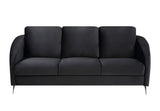 Sofia 77.5" Black Velvet Modern Chic Sofa Couch B06178281