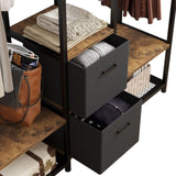 ZUN Independent wardrobe manager, clothes rack, multiple storage racks and non-woven drawer, bedroom 85887356