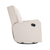 ZUN Milah Gliding Swivel Recliner Tufted Latte Fabric B02263780