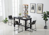Bronco Antique Wood Finished Counter Height Dining Set Table and Four Gray Chairs T2574P194595