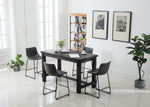 ZUN Bronco Antique Wood Finished Counter Height Dining Set: Table and Four Gray Chairs T2574P194595