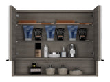 Medicine Cabinet, One Open Shelf, Three Interior Shelves, Light Gray B097133185