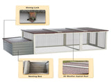 Large Chicken Coop with Run, 20.93 Sq Ft Outdoor Poultry Cage, Weatherproof Asphalt Roof, Wooden Hen 82011200