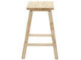 Set of 2 Saddle Seat Counter Stools, 24" Wood Bar Stools for Dining Room Kitchen Pub Chair, Wood 95221143